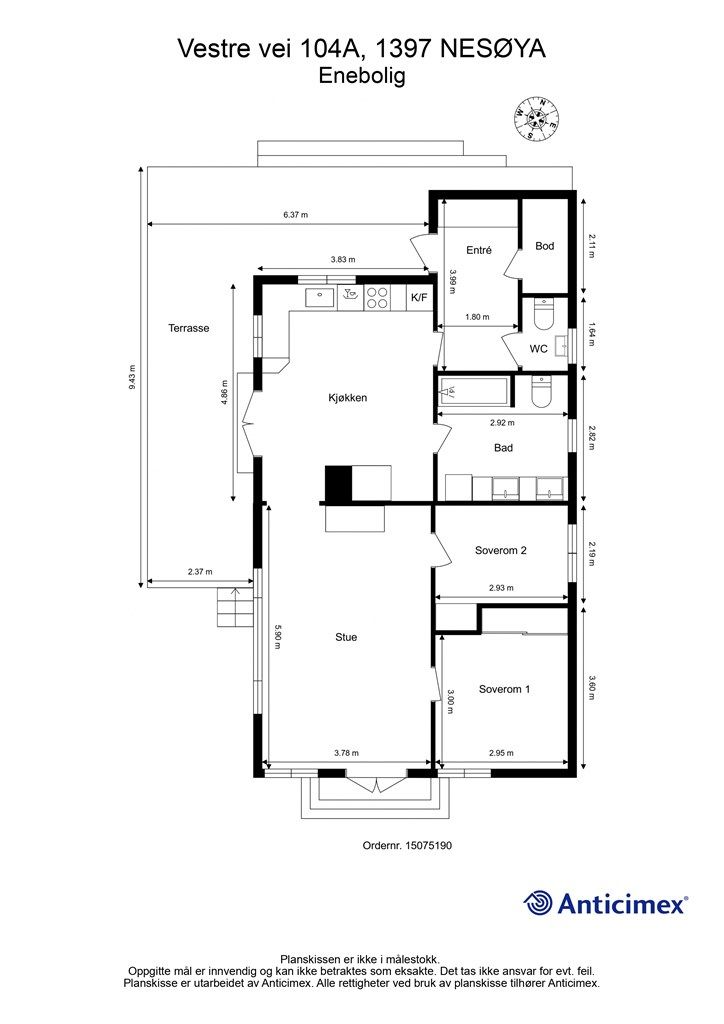 Plantegning - Enebolig