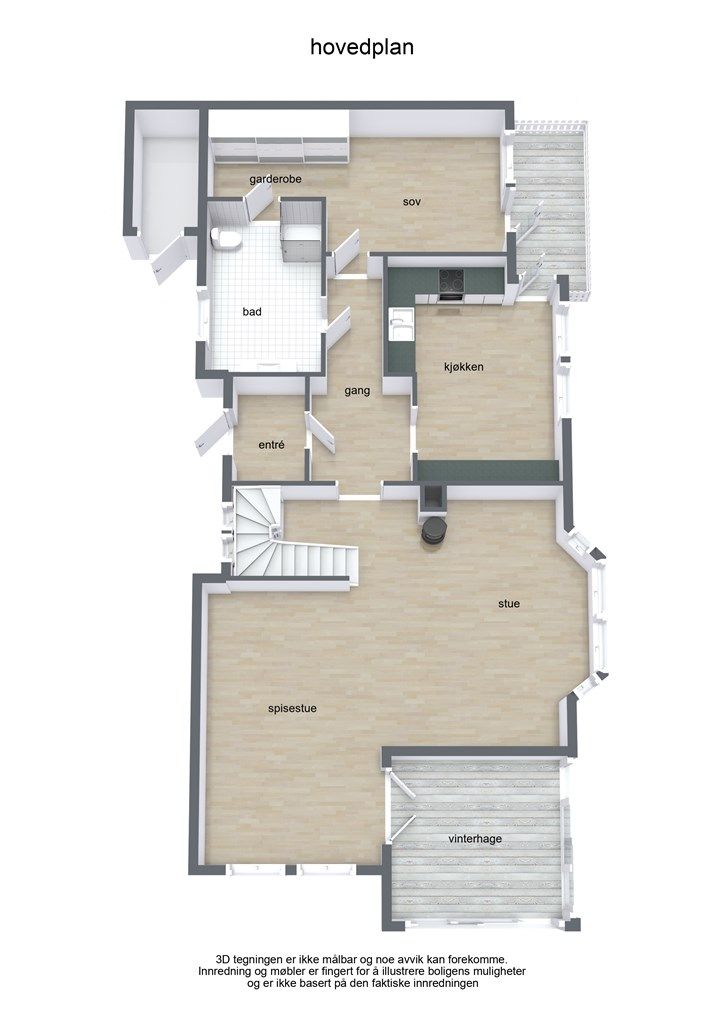 Plantegning - Hovedetasje