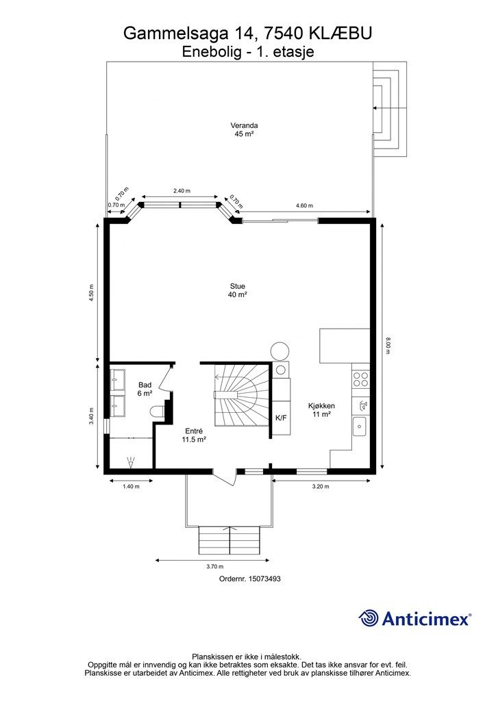 Planskisse 1. etasje. 