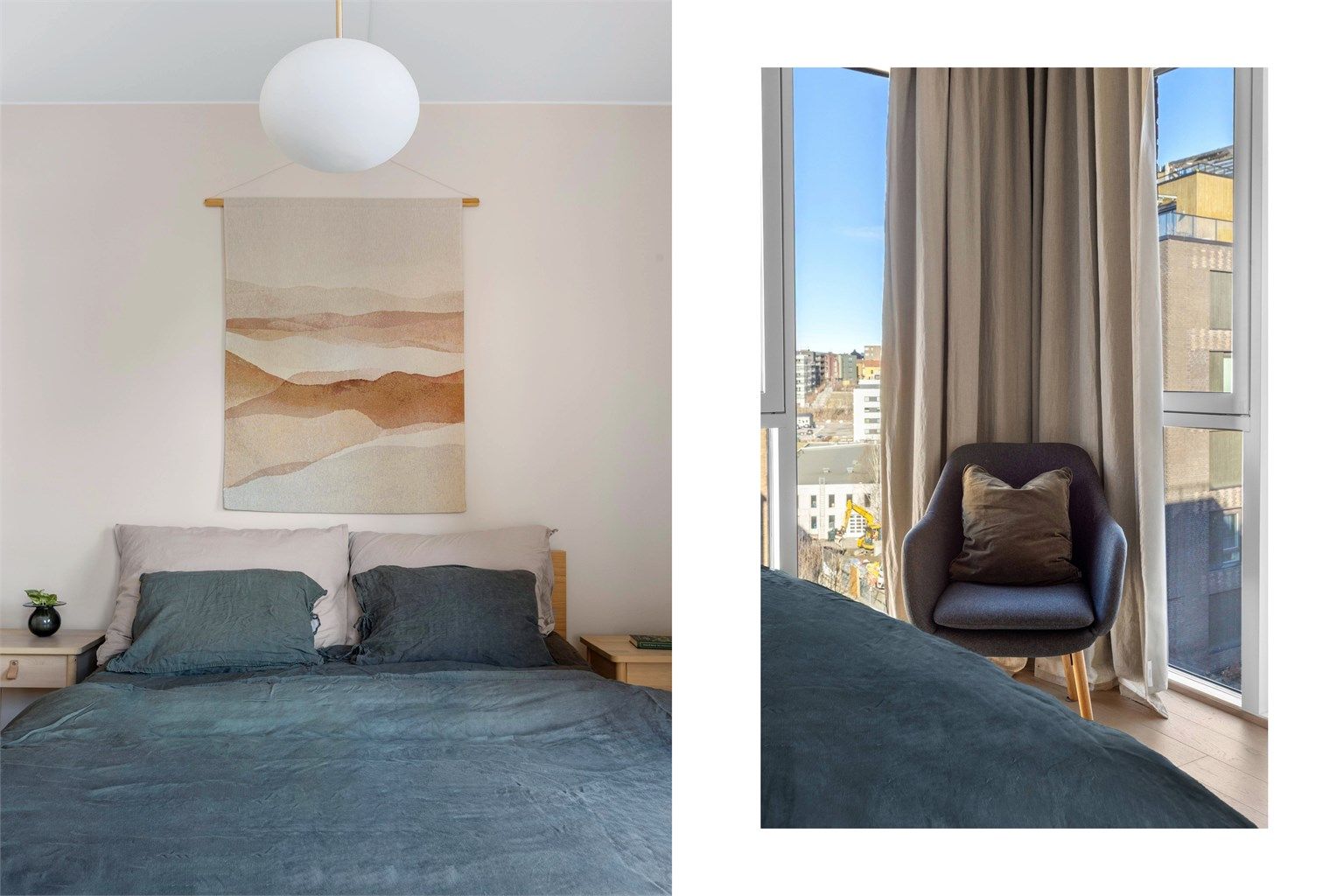 Lyse omgivelser med mange vinduer – en perfekt start på dagen.