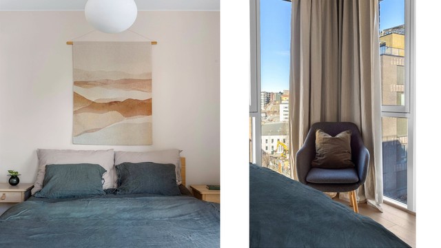 Lyse omgivelser med mange vinduer – en perfekt start på dagen.