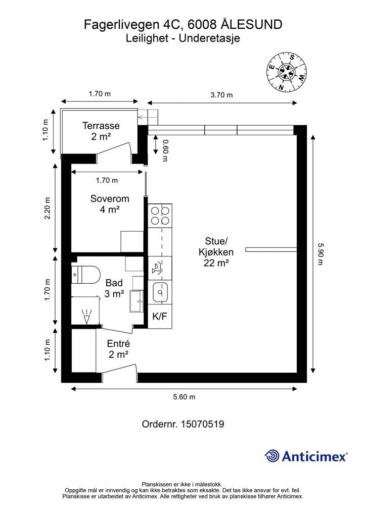 Målsatt plantegning
