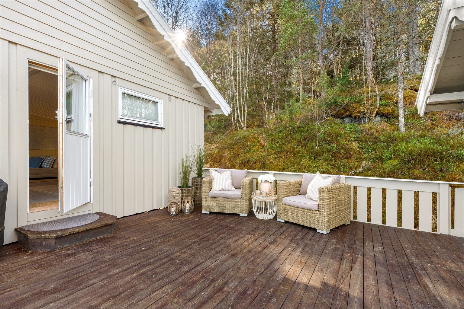 Terrassen vil på sommerstid oppleves som en fin forlengelse av stuen. 