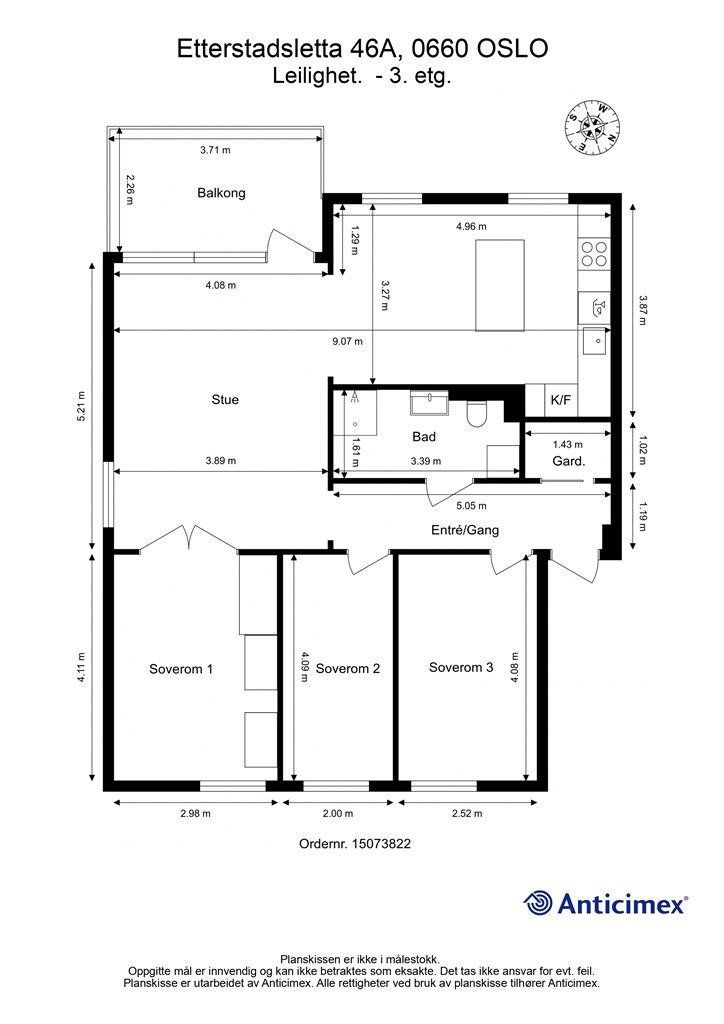 Plantegning, 3. etg.