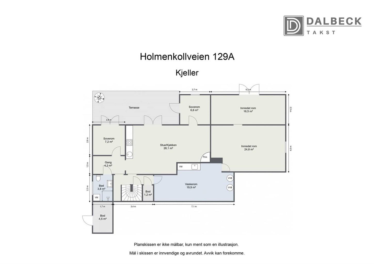 Plantegning for underetasje. 