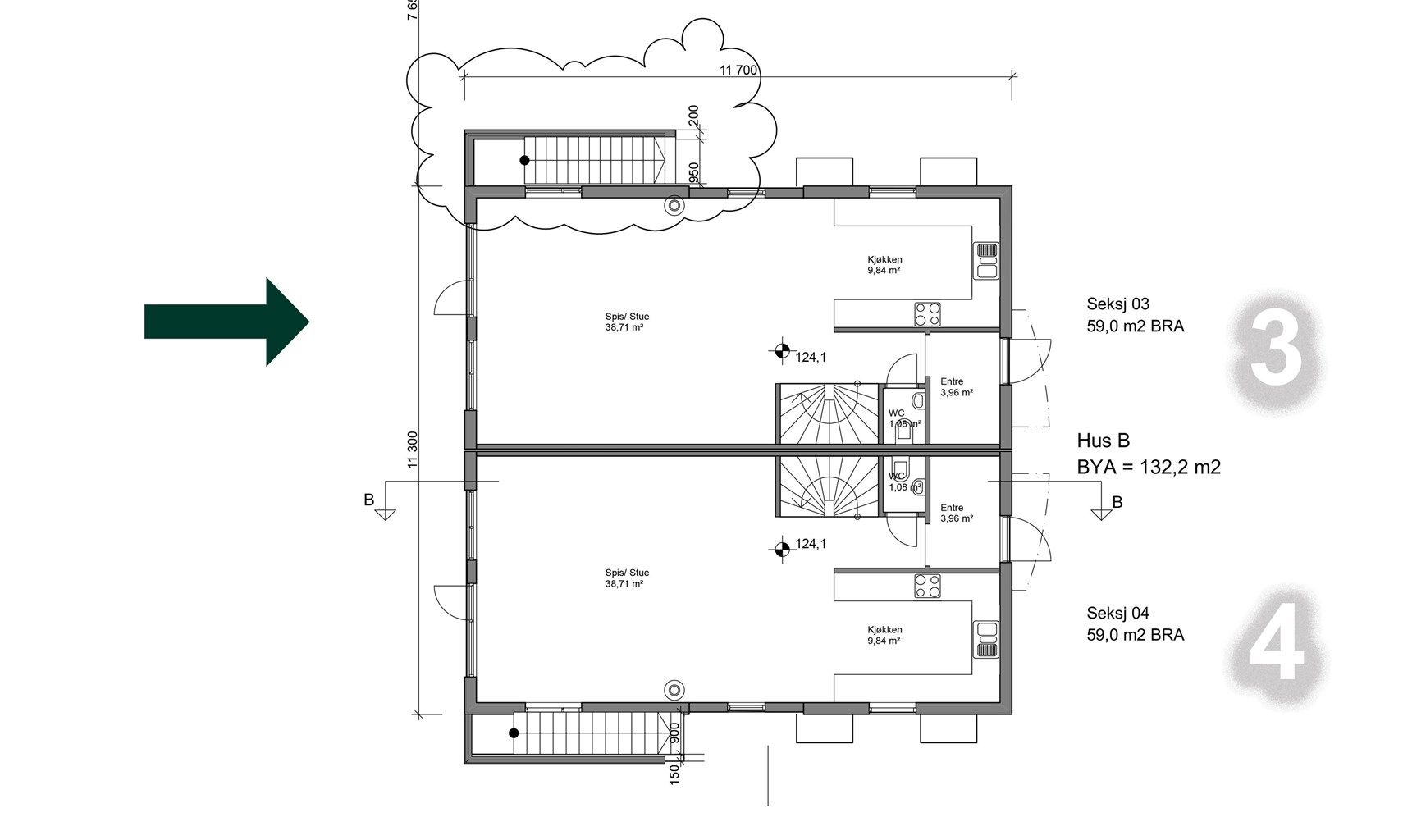 Plantegning 1. etasje. 