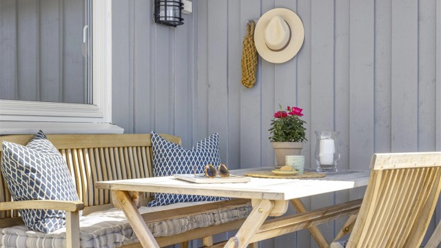 En lun og usjenert krok på terrassen.