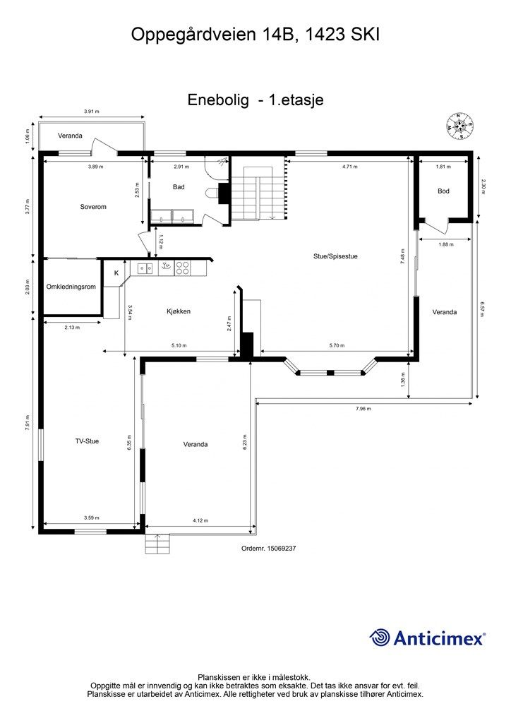 Plantegning - Enebolig - 1.etasje