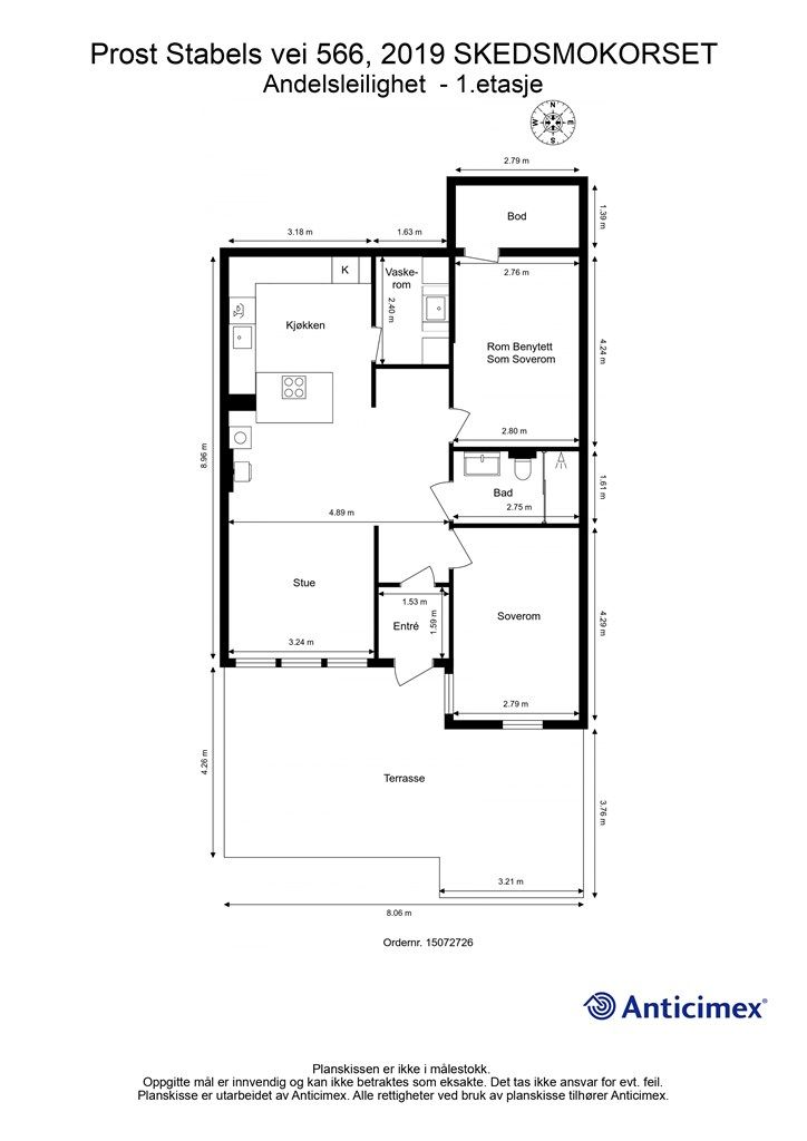 Dette er en stor og lekker 2-roms i 1. etasje med nydelig uteplass med gode solforhold 