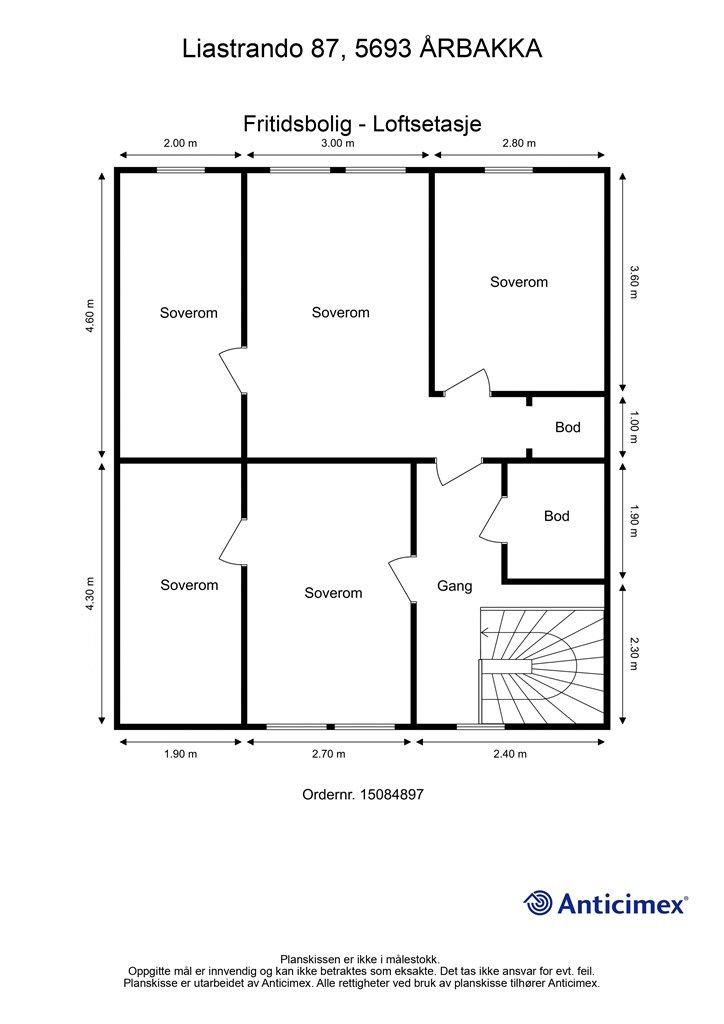 Plantegning - Loftsetasje
