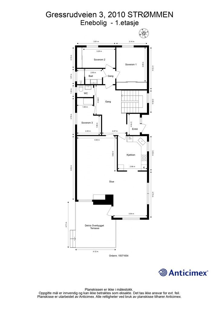Plantegning - 1.etasje. 