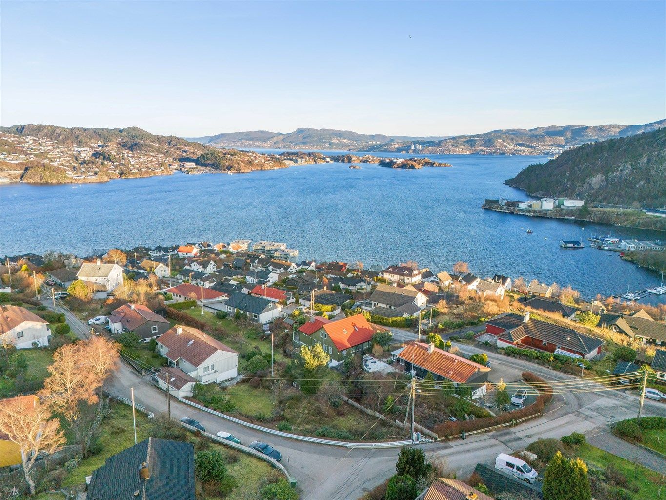 Nydelig sjøutsikt over innseilingen til Bergen. 