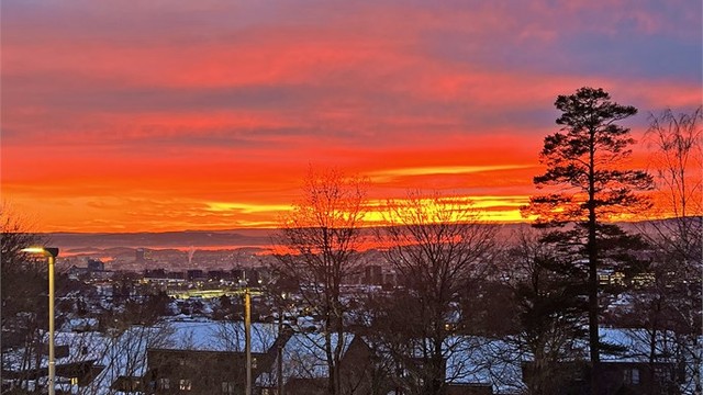 Utsikten om vinteren. Her kan du nyte mange fantastiske solnedganger