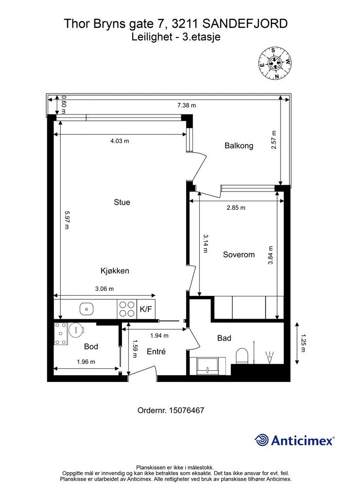 Plantegning 3.etasje.