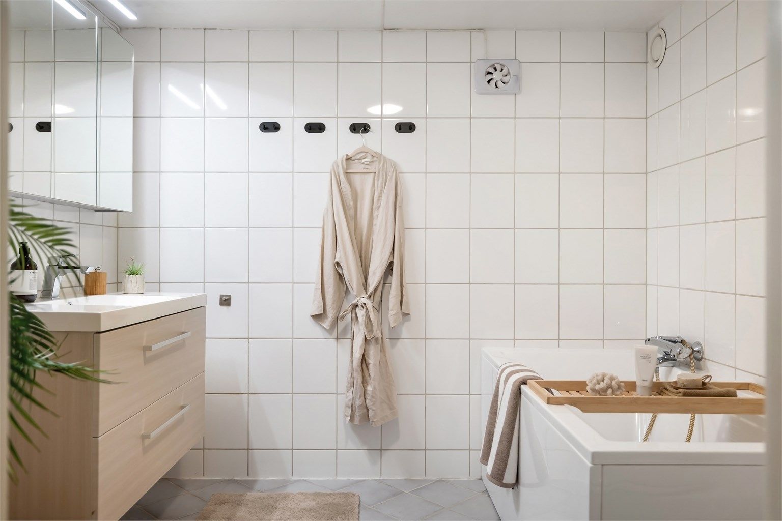 Detalj fra badet med badekar.