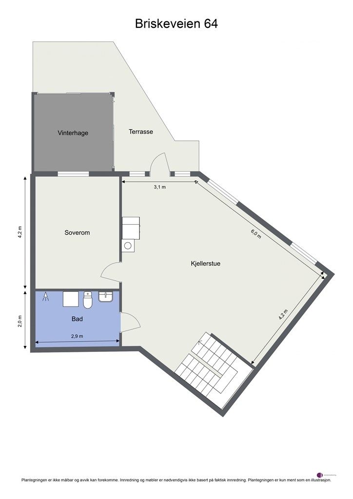 Plantegning . Sokkeletasje