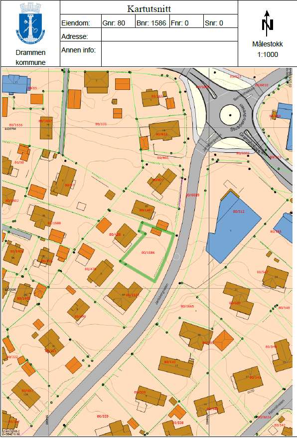 Jarlsbergveien - Kartutsnitt