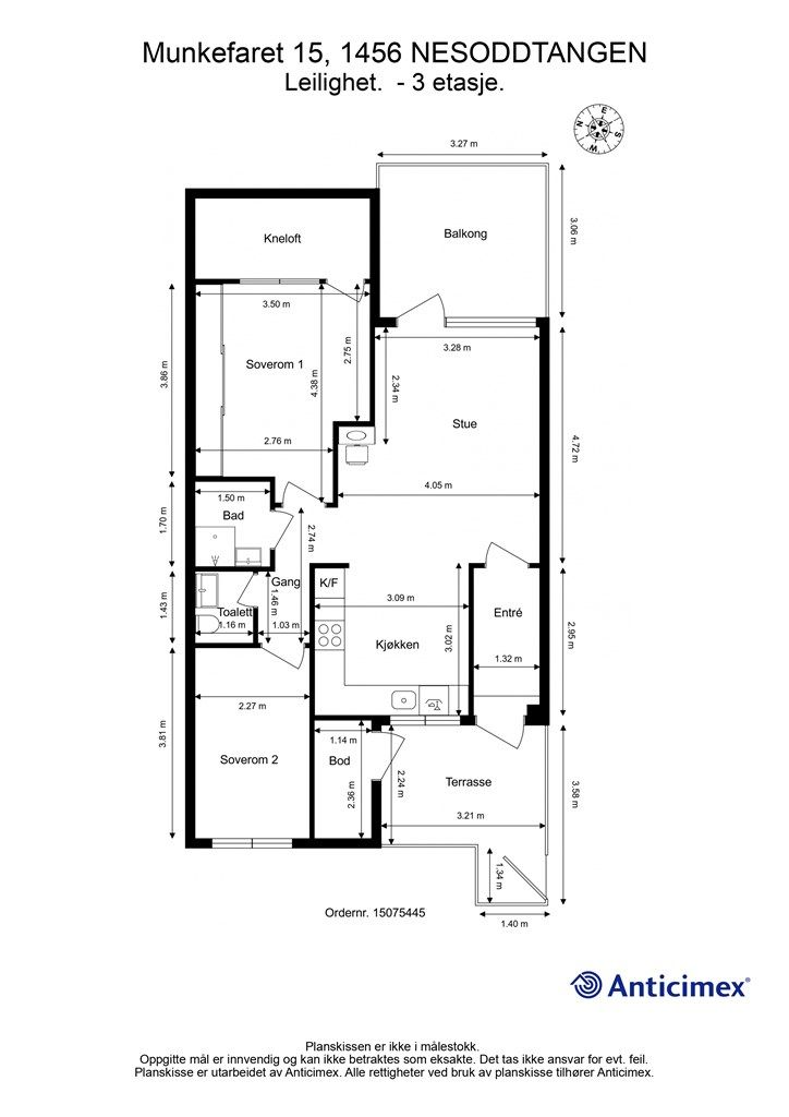 Plantegning 3. etasje