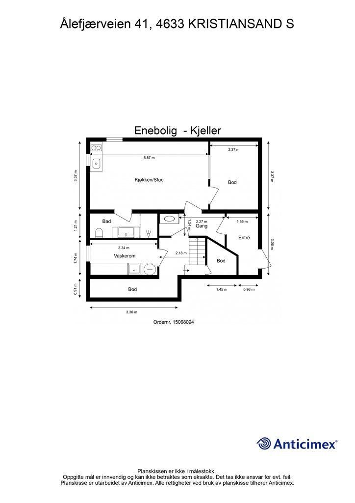 Plantegning Kjeller - Enebolig