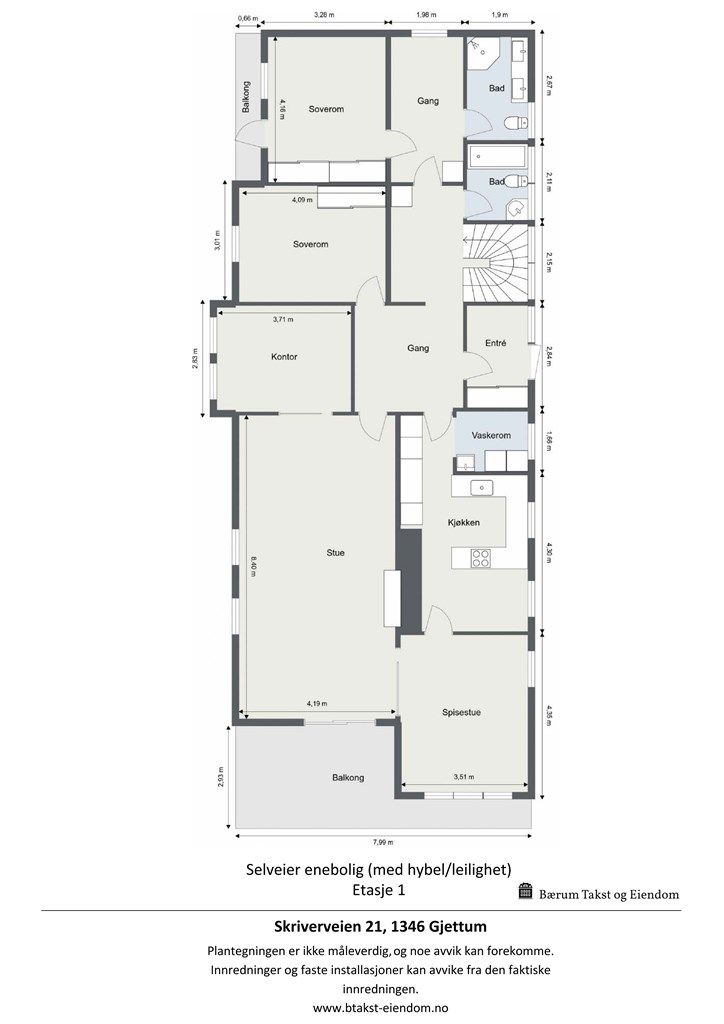 Plantegning første etasje.