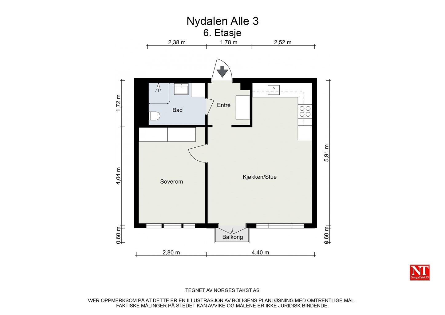 Nydalen Alle 3 - 6. Etasje - Plantegning