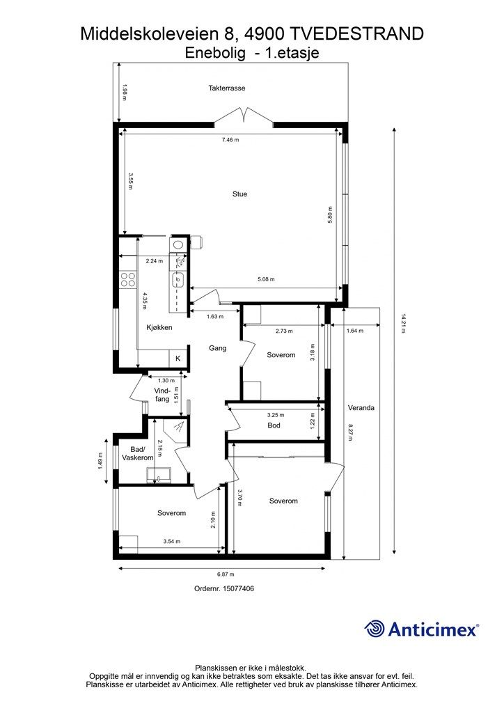 Plantegning Hovedetasje