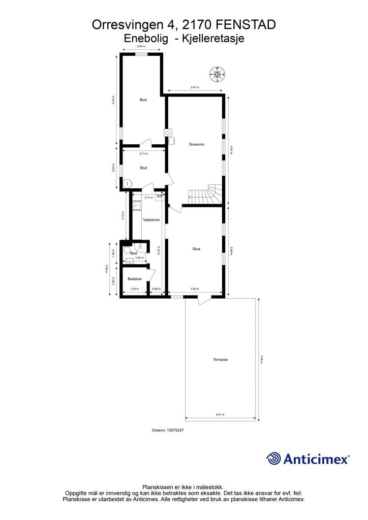 Plantegning- Kjelleretasje