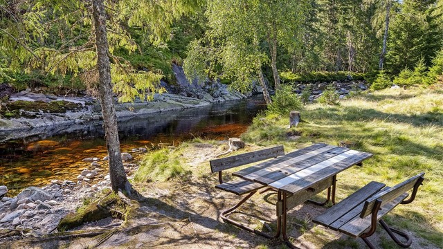Idyllisk badekulp i nærheten av hytta.