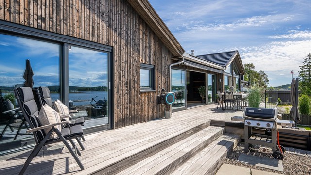 Arealet av den vestvendte terrassen er oppmålt til 47 m².