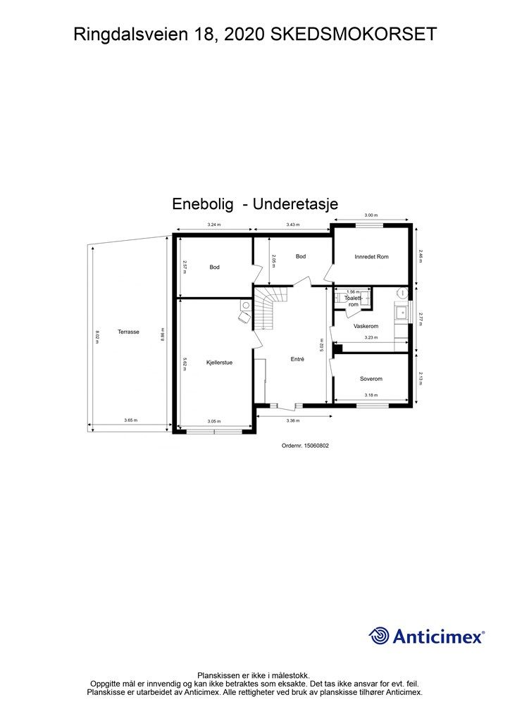 Plantegning underetasje.