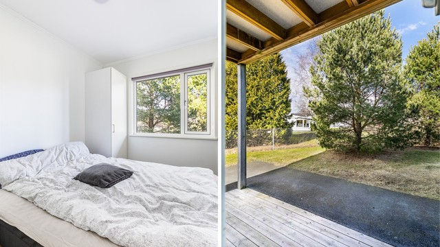 Soverommets vindu er orientert i østlig retning - bort fra varmende ettermiddags- og kveldssol.