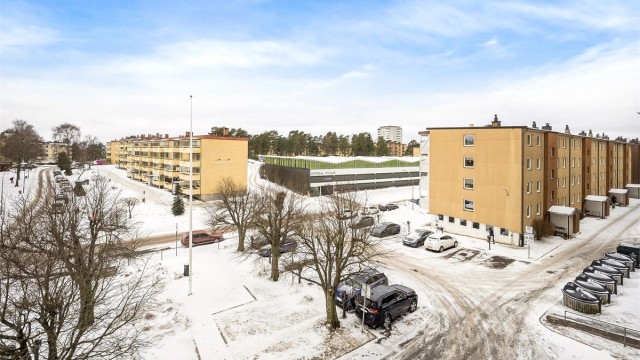 Utsikt fra balkongen.