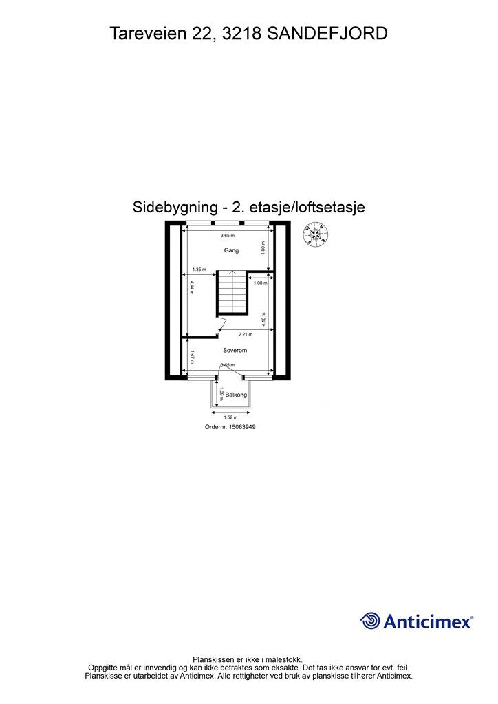 Plantegning s
idebygning 2. etasjeloftsetasje