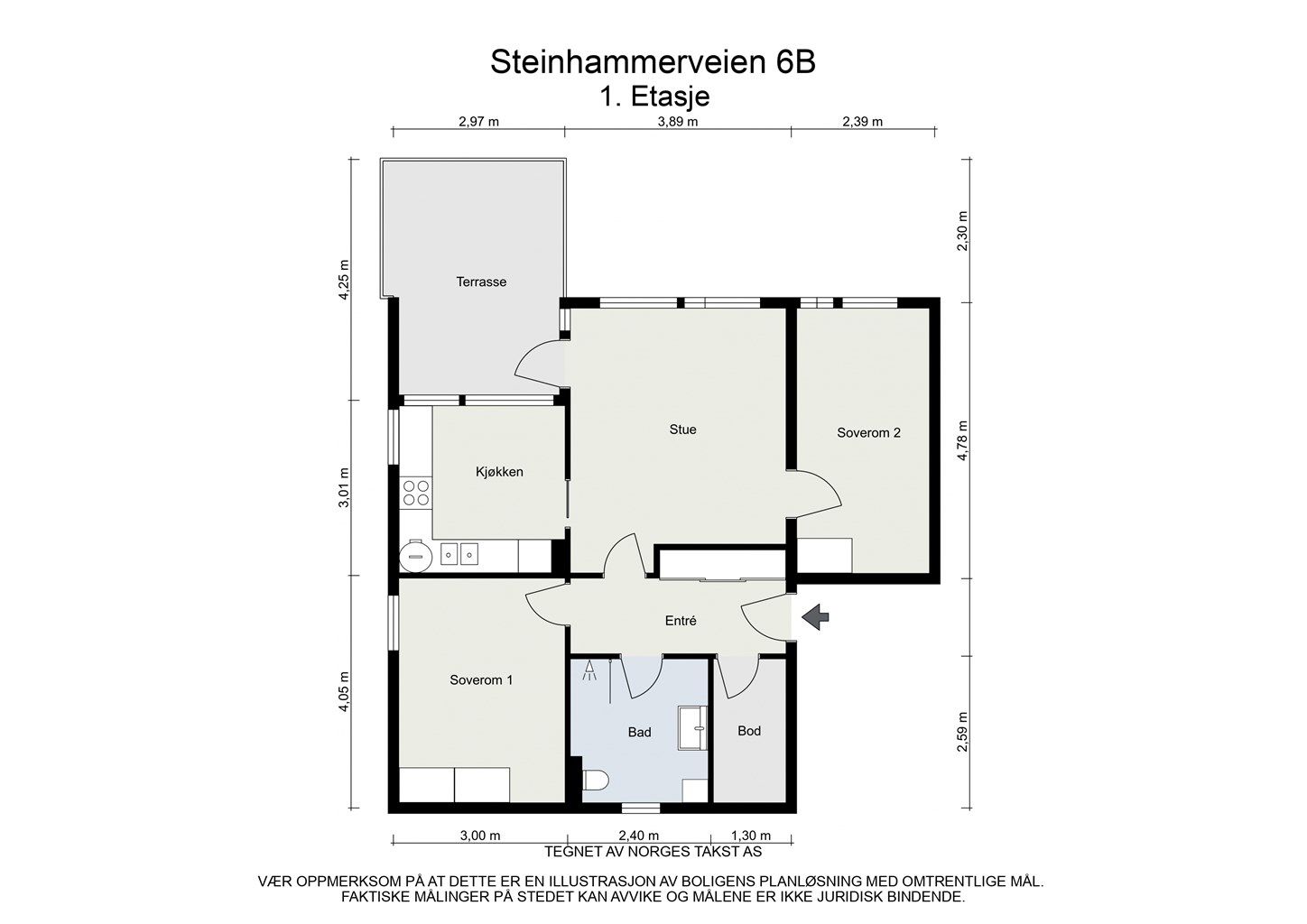 Steinhammerveien 6B - Plantegning