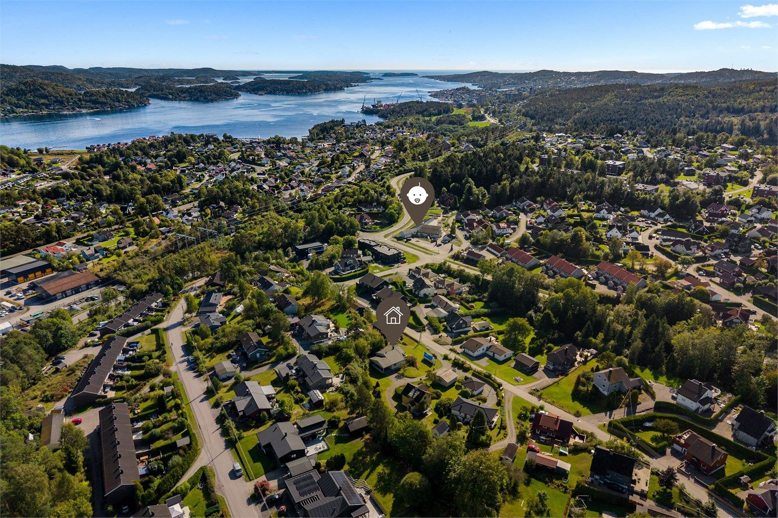 Kort vei til barnehage. 