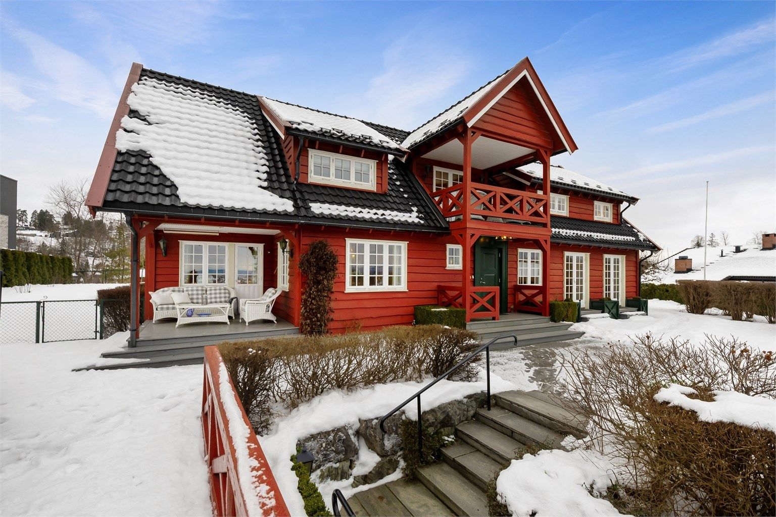 Terrassen ved stuen er på 72 kvm