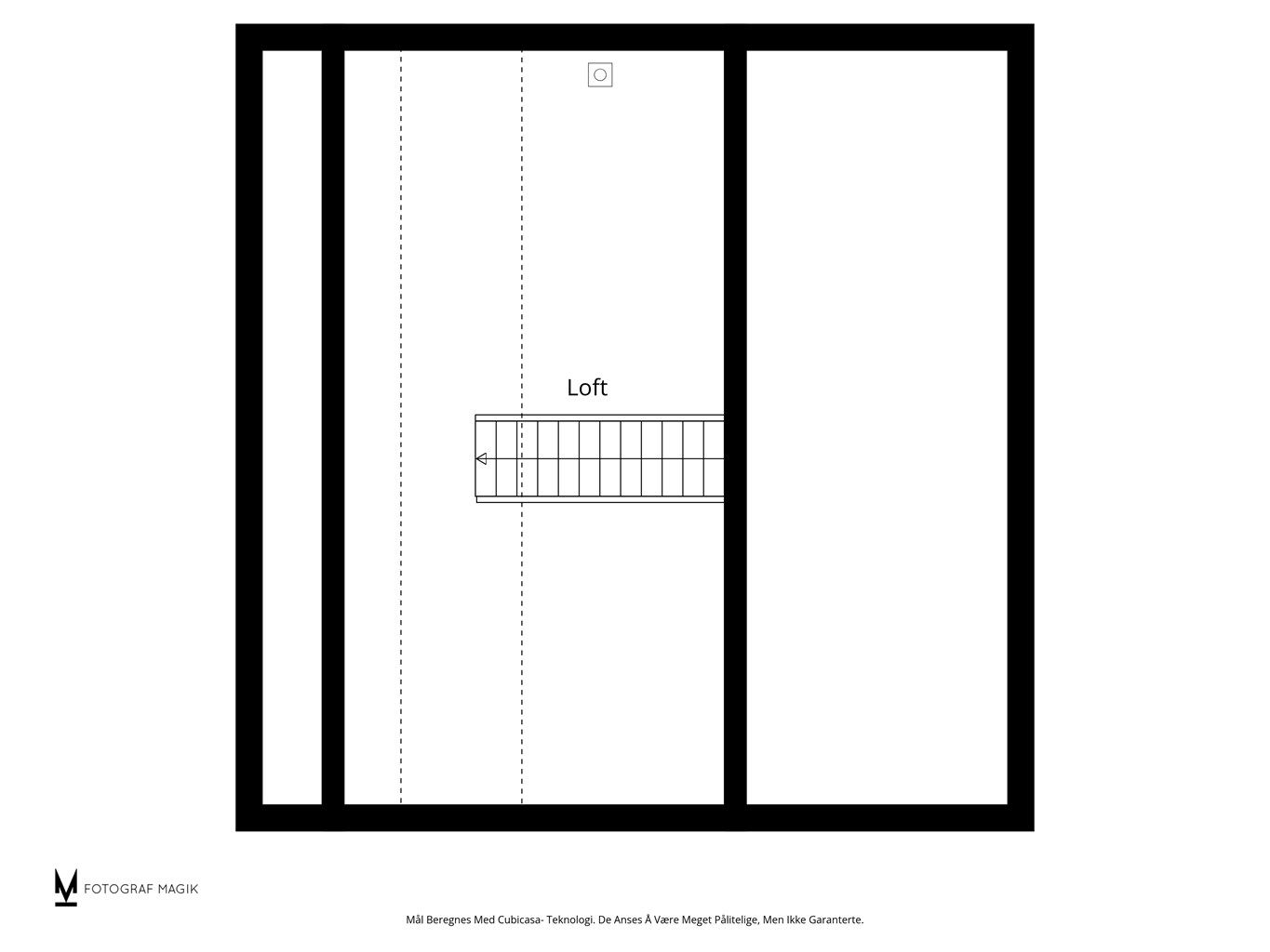 Plantegning innredet hems (3.etg.) Ikke målbart areal grunnet takhøyde 1.90 m.