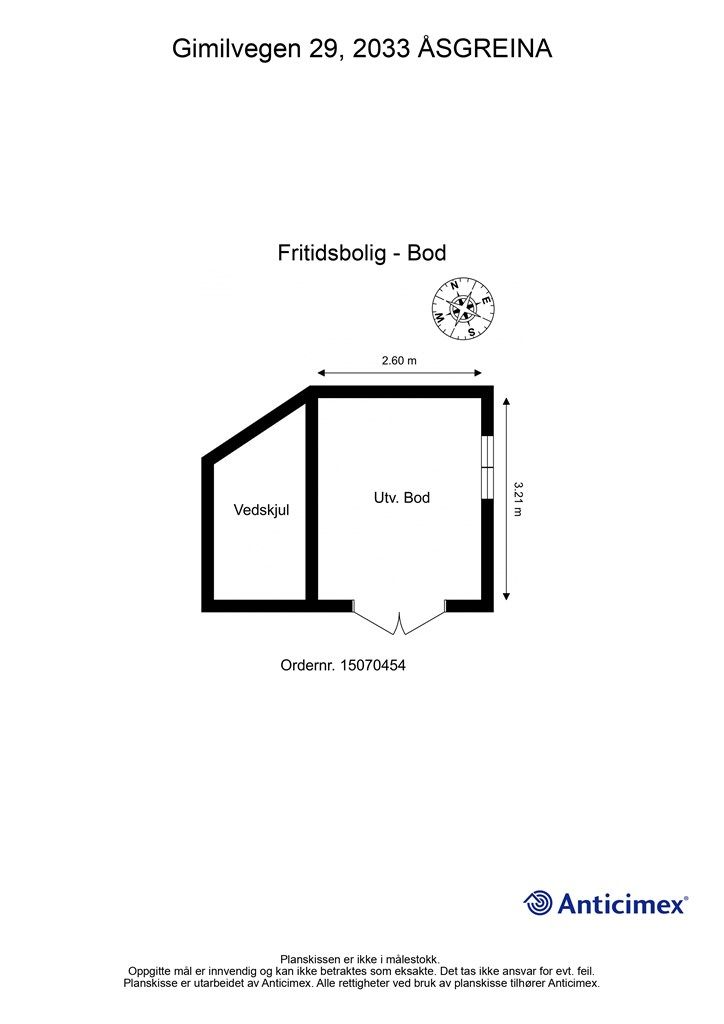 Plantegning utvendig bod
