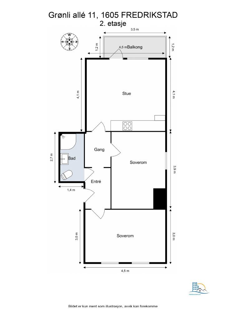 Leiligheten disponerer også bod i kjeller og på loft.