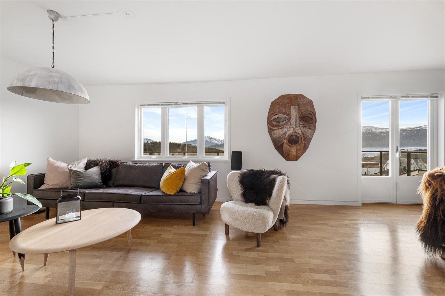 Stue med utgang til terrasse på 27 m2