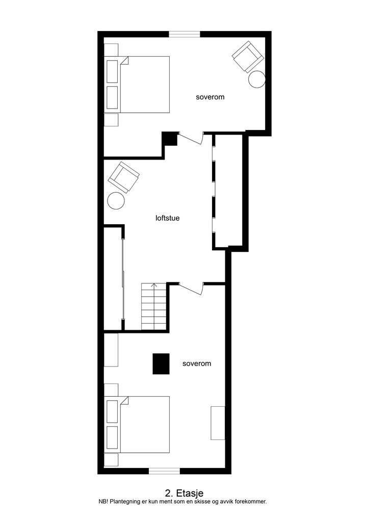 Planategning 2.etasje/loft