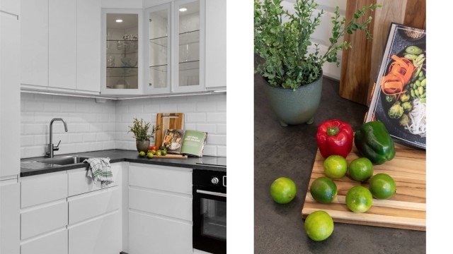 - Integrert stekeovn, platetopp, oppvaskmaskin og kjøleskap med fryser -