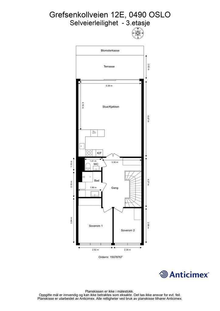 Plantegning 3. etasje