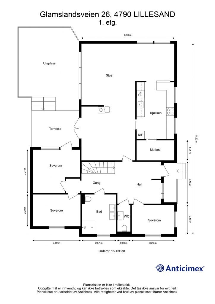 Plantegning hovedetasje 