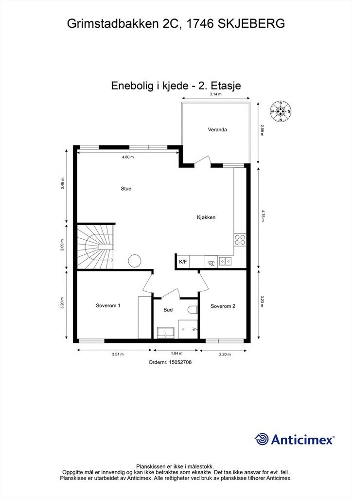 Veiledende skisse av andre etasje.