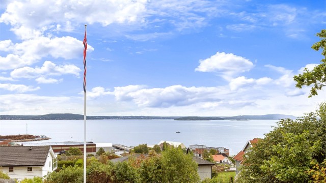 Utsikt over Oslofjorden fra eiendommen.
Foto: Eiendomsfoto AS