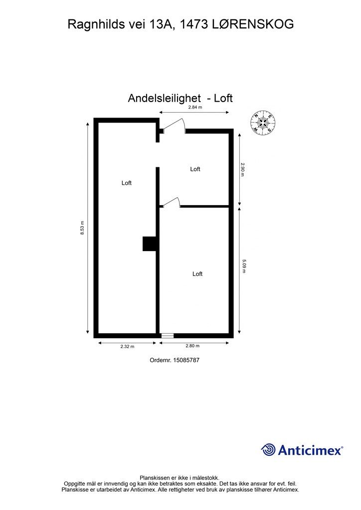 Plantegning loft.