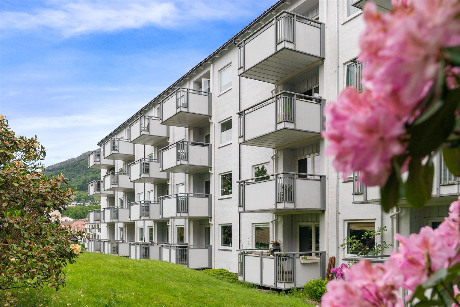 - Fasaden på sommertid -