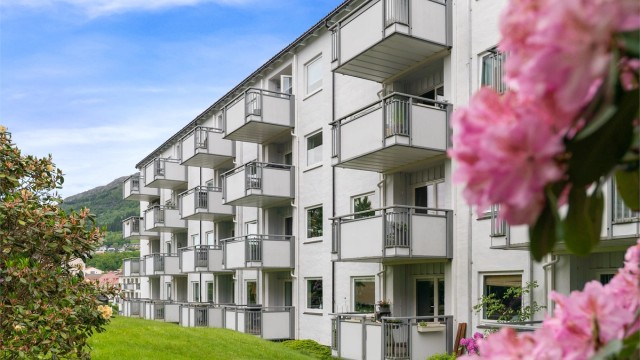 - Fasaden på sommertid -