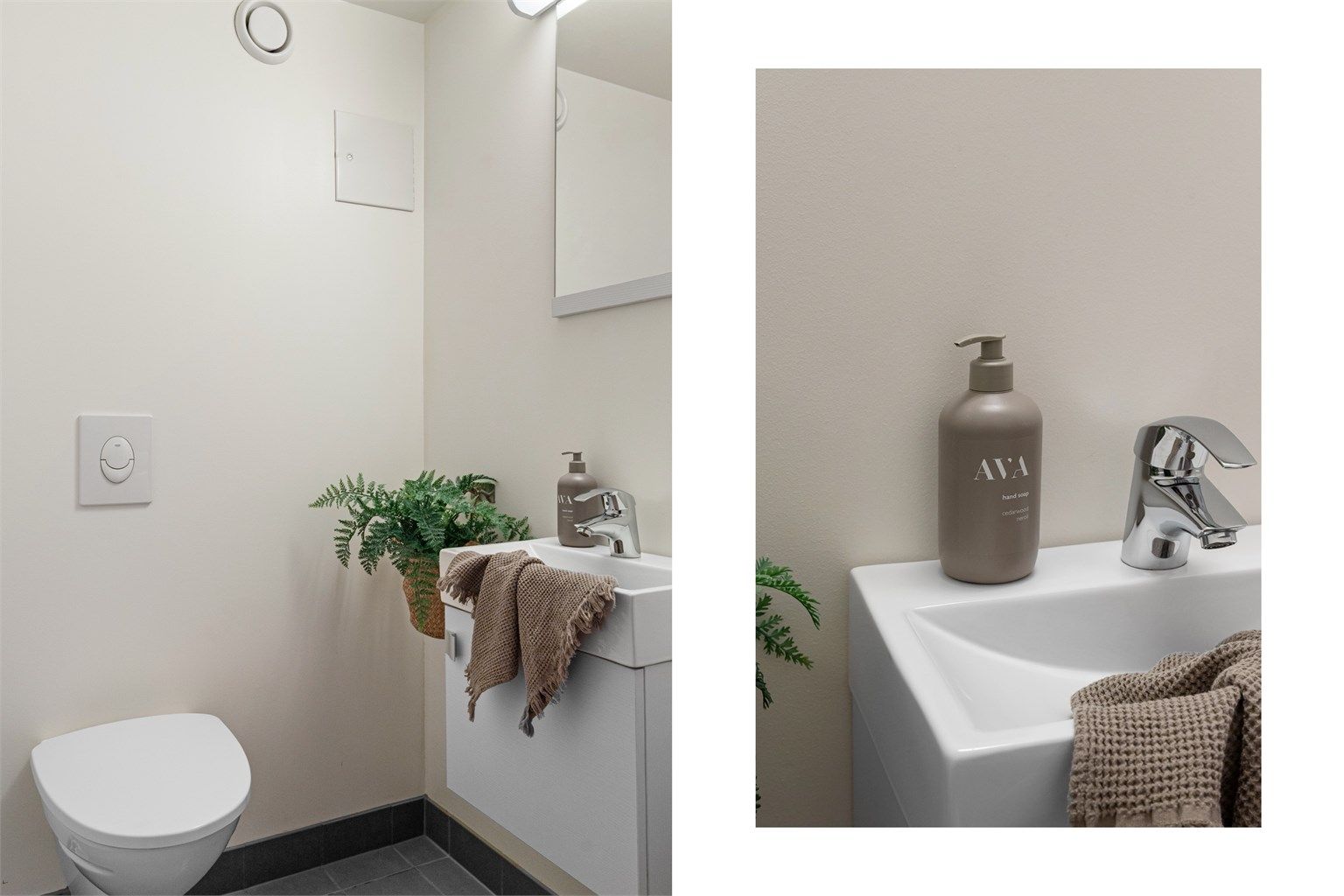 - Veldig få leiligheter i borettslaget har to toaletter, her har man eget gjestetoalett -